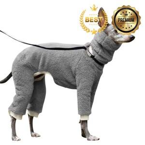 이탈리아 겨울 하이 그레이하운드 넥 슈트 크고 부드러운 강아지 옷 느슨한 4 다리 두꺼운 따뜻한