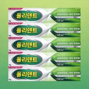 폴리덴트 의치 부착재 틀니 접착제 민트향 70g 5개