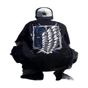 진격의거인 반팔 티셔츠 굿즈 피그먼트 자유의날개 순면 조사병단