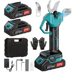 2025년 신형 전동 전지가위 충전식 전지 가위 브러시리스모터채택 원예 서포트 절단 직경 40mm 2단계 열림 각도 조정 가능 LED 디스플레이 탑재 21V 호환 2000mAh 대용량 배터리 포함 일본어 사용설명서 첨부 정원