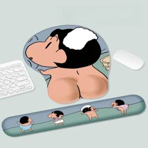 짱구 마우스 패드 키보드 손목 미끄럼방지 두꺼워진 손목패드 손받침 사무실