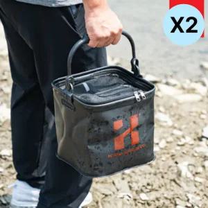 카즈미 낚시 두레박 해루질 다용도 바스켓 블랙 2p