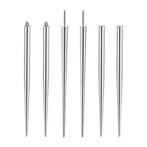 뷰티닷 6Pcs 티타늄 피어싱 테이퍼 삽입 핀을 코 이어 립 14G 16G 18G 푸시 인 바디 스트레칭 보조 도구로