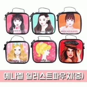 [파우치데이]  땡처리  에나멜 일러스트 파우치  (중사이즈) 6종