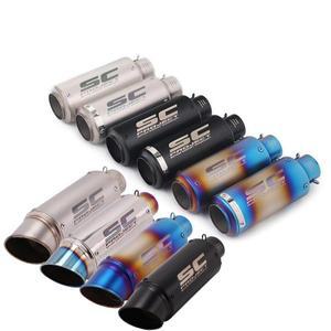 5160mm 범용 오토바이 SC 배기구 이녹스 머플러 카본 파이버 (DB 킬러 포함) z900 R3 R25 MT07 R1 Z400 Z65