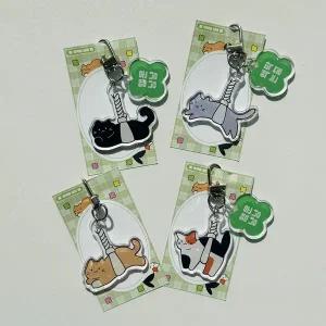 액막이 고양이 명태 북어 인형 키링 냥태 행운 부적