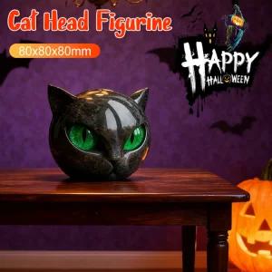 머리 스톤 여성 3D 질감 녹색 남성을 선물 조각상 위한 이색수집품 대리석 힐링 눈 고양이