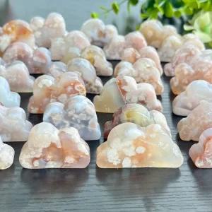 어벤츄린 체리 선물 형석 마노 1pc 꽃 그린 장식품 이색수집품 고 구름 모스