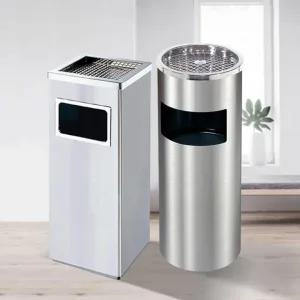 스테인레스 철제쓰레기통 휴지통 업소용 재떨이 패션잡화