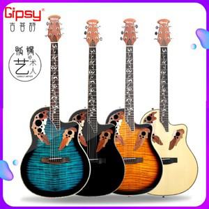 Gipsy SFT 솔리드 포크 기타 41 36 인치 사운드 홀 상자 탄소 섬유 여행 블랙 레드 Ovation 스타일