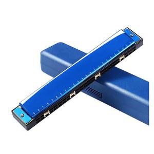 케이스 다이아토닉 10홀 하모니카(파란색)를 사용하는 초보자를 위한 형광체 브론즈 24홀 하모니카 인 C