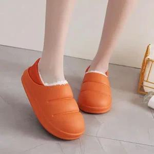 폭신한 겨울 털 슬리퍼 패딩 실내화 방수 방한