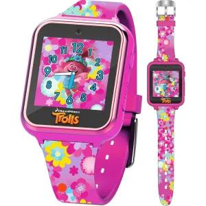 Accutime 드림웍스 트롤 월드 투어 키즈 스마트워치 핑크 실리콘 스트랩