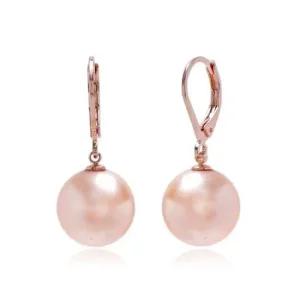 E461 12mm 피치 진주 로즈골드 레버백 귀걸이 여자귀걸이 귀걸이추천 학생귀걸이 모임 여자선물