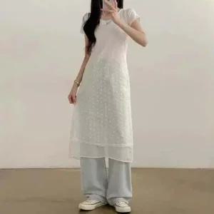 레이어드 플라워 시스루 뷔스티에 원피스