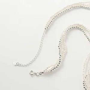진주 레이어드 목걸이 백금도금 실버 (WF7FA6B)