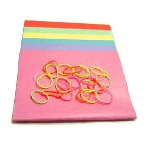 [콩심팥심]강아지 랩핑지 형광고무줄 세트 색상랜덤 1P 머리끈 애견머리끈