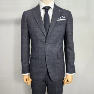 [파렌하이트]쉐도우 글렌체크 싱글 정장 그레이멜란지_J39FL