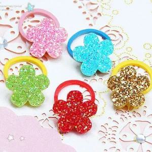 [콩심팥심]반짝이 펄 미니꽃 강아지 고무줄 X10개 (랜덤) 머리끈