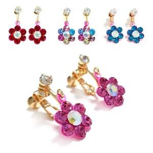 [콩심팥심]플라워 크리스탈 유아 귀찌 귀걸이