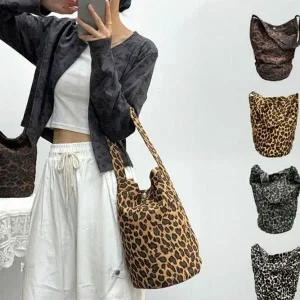 [하프클럽/]가벼운 가방 호피 무늬 데일리 패셔너블한 연출 분위기 트렌디