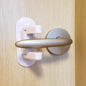 사각턱 방문손잡이 안전잠금장치(2P) 아기안전문대용