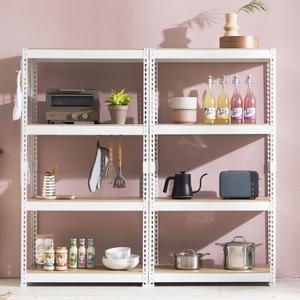 수납선반 스피드랙 4단 철제선반 V2 저소음 무볼트 조립식앵글 세탁실 다용도실 베란다 펜트리 팬트리 철재수납장 SPEEDRACK 앵글렉 물품정리 진열대 캠핑용품 정리다이 학교 창고 실내 체육관 발코니 선반장 경량랙