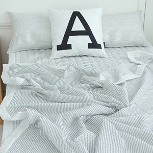 [바숨]심플 시어서커 여름 홑이불+침대패드+베개커버 싱글 슈퍼싱글(S/SS) 침구세트