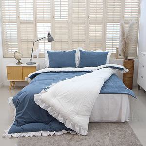 [롯데백화점]리눔 60수 피그먼트 워싱 호텔식 침구세트S 4컬러