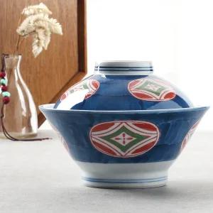 일본 미요시 돈부리 그릇 뚜껑있는 텐동 밥그릇 덮밥 일본식 규동 공기