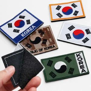 (5장세트)태극기 자수 찍찍이 패치 마크 군인 국가대표 군복 가슴 어깨 모자