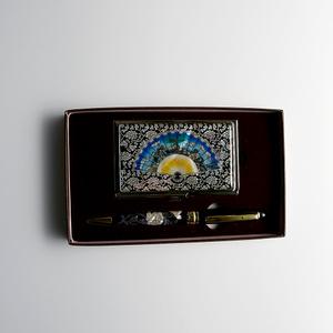 한국전통 고급 자개 명함케이스 볼펜 세트 외국인선물 기념품