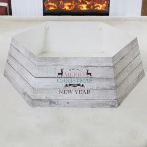 크리스마스 트리 하단 다리 스커트 커버 덮개 화이트 빈티지 84x25cm (180-250cm 용) 장식 소품 용품 데코