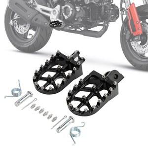 IUVWISN 모터사이클 풋페그 받침대 페달 MX 스타일 CNC for GROM MSX 125 2013-2023 몽키 2020-2023 그롬 클론 블랙