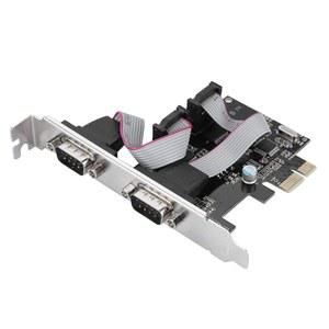 PCI-E-RS232 2포트 시리얼 포트 컨버터 어댑터, 16C550 UART가 장착된 RS-232 PCIe 카드 로우 브래킷, 데스크톱용 RS232 X1