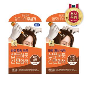 엘라스틴 샴푸하듯 간편염색 60g 자연갈색 2개