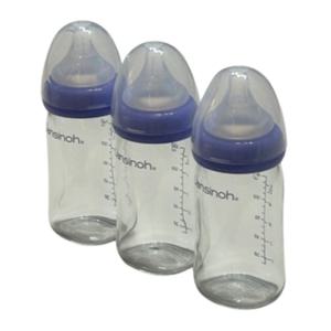 란시노 유리젖병 160ml 3개 신생아 아기(젖꼭지 S포함)