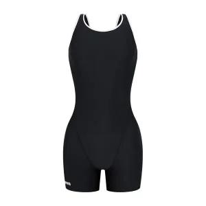 [아레나](대전신세계)여성 실내수영복 심플라인 3부 반신 입기편한 U백 (A5SL1PL51BLK)(브라캡별도)