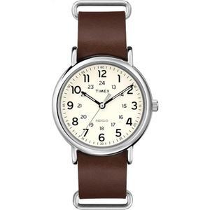 Timex 위켄더 20 캐쥬얼 남성용 손목시계 브라운 40mm 쿼츠 아날로그 레더 스트랩 (T2P495)