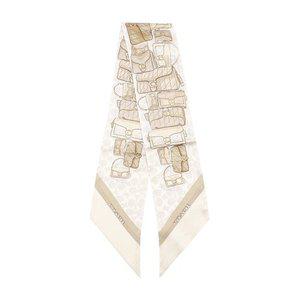 코치 스택드 태비 백 프린트 스키니 실크 스카프 CAS77 CHALK