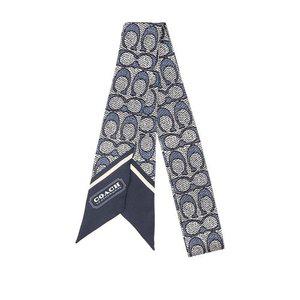 코치 빈티지 시그니처 프린트 스키니 실크 스카프 C2783 MIDNIGHT NAVY
