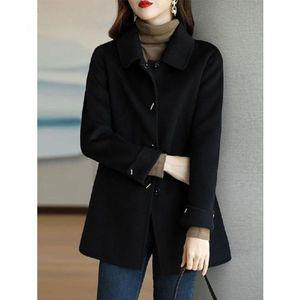 여성 반코트 모직 간절기 캐주얼 중년 고급 여성반코트 아우터
