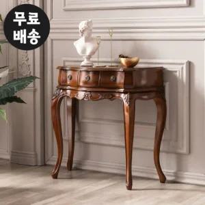 데븐 엔틱 콘솔 원목 3칸 미니 현관 테이블 슬림(750)