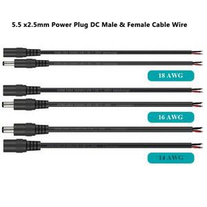 14AWG 16AWG 18AWG 2PIN 5 5x2 5mm POWER LOGIC 플러그 케이블 와이어 커넥터 LED 스트립 빛에 대 한 어댑터 소켓