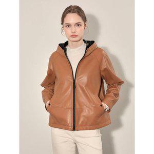 갤러리아 올리비아로렌 페이크 후드 레더 자켓 VOBJN4F8141