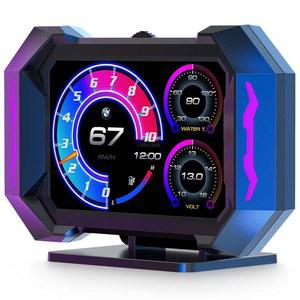 [미국배송] ACECAR OBD2 게이지 자동차 HUD 헤드업 디스플레이 타코미터 다기능 디지털 OBDII 속도계(2008년 이후 대부분의 차량용 속도 MPH 고도 주행 방향 경사계 포함)