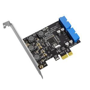 SSU 데스크탑 PC 컴퓨터용 전면 패널 PCI E to USB3 0 확장 카드 19 핀 20 PCIE X1 X4 X8 X16 컨버터 어댑터