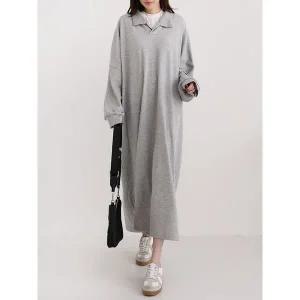 [시크루즈]칸렌 오버핏 빅 박스 카라 롱 원피스 BDOP025_P404784875