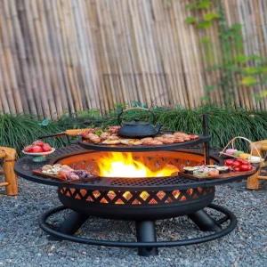 야외용 화로대 바베큐 그릴 다기능 캠핑용 테이블겸 화로대 숯 장작 캠핑 불멍 옥상 바베큐