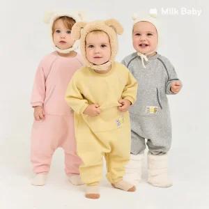 [밀크베이비] 콩닥콩닥포켓 유아기모수트 아기외출우주복